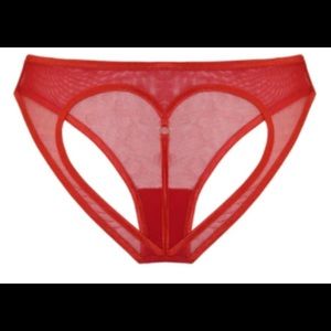 NWT Bocobella Red Cutout Heart Briefs Small